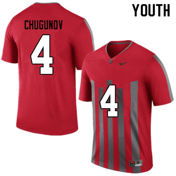 Ohio State Buckeyes #4 Chris Chugunov Youth Alumni Jersey Throwback OSU4652